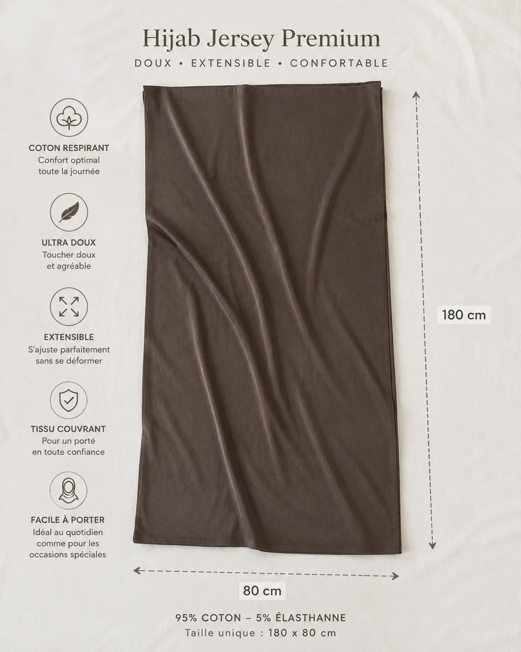 Fiche technique du hijab jersey premium Soft Veils
