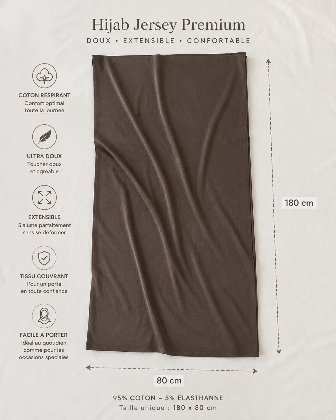 Fiche technique du hijab jersey premium Soft Veils
