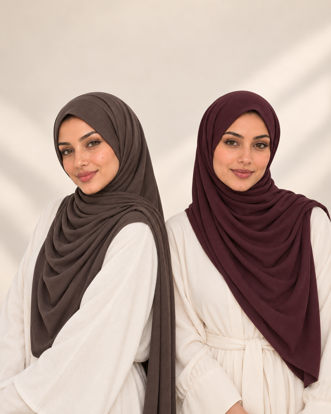 Deux femmes portant le hijab jersey premium Soft Veils