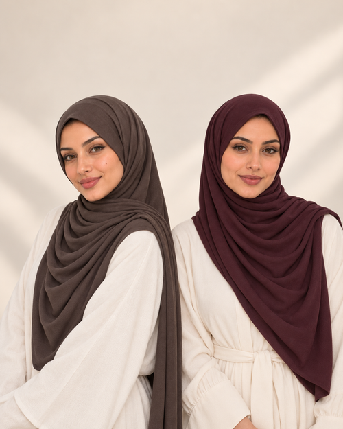 Deux femmes portant le hijab jersey premium Soft Veils